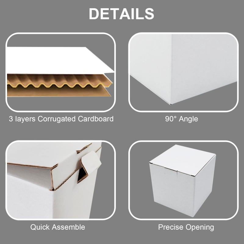 J.Ehonace Pack of 25 BM555 Shipping Box  5"" x 5"" x 5"" Inch Small Corrugated Cardboard Gift Box for Mailing  E-Commerce  Shipping  Storing  Gifts Wrapping  Ideal Mug 11oz to 15oz Boxes for Gift - Image 3